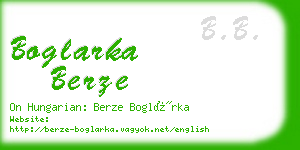 boglarka berze business card